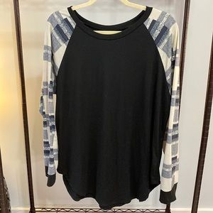 Black and White (Cream) Plaid top